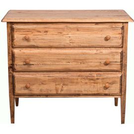 Commode Style Rustique En Bois Massif De Tilleul Finition Noyer L100xpr48xh85 Cm