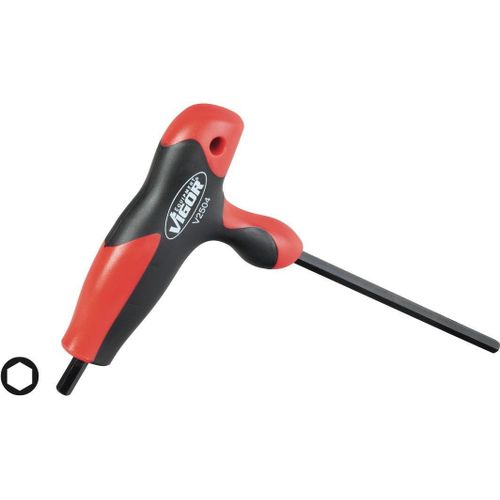 Vigor Tournevis à 6 pans avec manche en T - Profil à 6 pans intérieurs - Ouverture de clé: 6 - Longueur totale: 217 mm - V2504