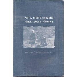 Note, Testi È Conzone Notes, Textes Et Chansons