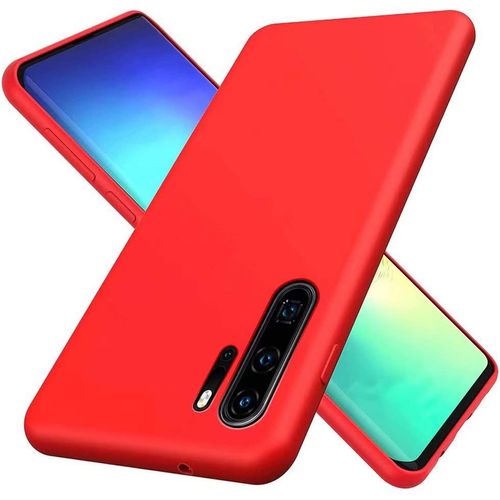 Huawei P30 Pro Coque Ultra Mince Liquide Pour Gel Doux Microfibre De Caoutchouc Rayure Protecteur Cas(Rouge)