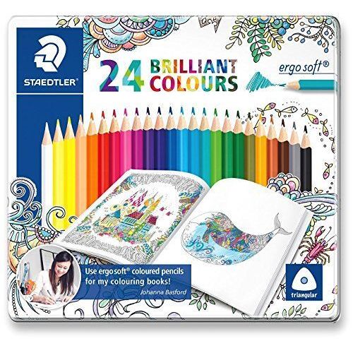 Staedtler Ergosoft Crayons De Couleur Triangulaire ``Johanna Basford Étaincouleurs Assorties Lot De 24