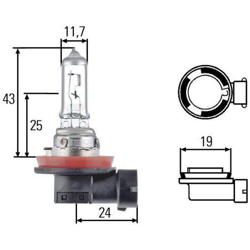 Hella 8gh 008 358-121 Ampoule H11, 12 V, 55 W