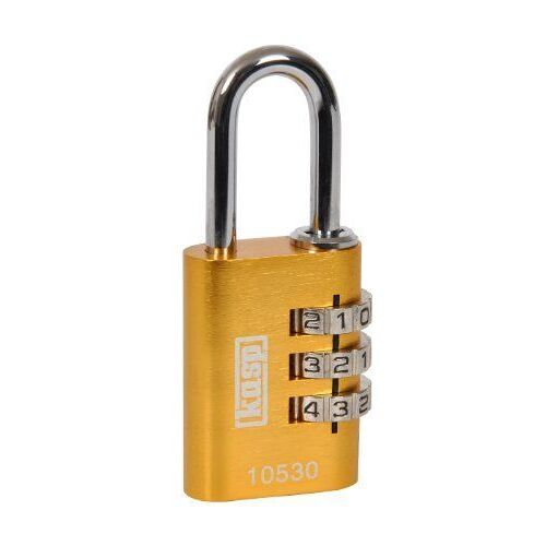 Kasp K10530 Cadenas à combinaison aluminium 30 mm Jaune