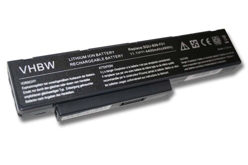 vhbw Batterie remplacement pour Fujitsu-Siemens 3UR18650-2-T0183, 3UR18650-2-T0182 pour ordinateur portable (4400mAh, 11,1V, Li-ion)