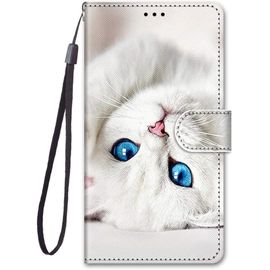 Coque Pour Huawei P20 Lite 2018 Clapet A Rabat Porte Carte Magnetique Flip Cuir Case Motif Dr?Le Silikon Bumper Pu Kickstand Cover - Blanc