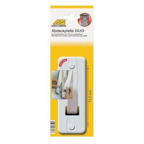 Schellenberg 53703 Cache pour enrouleur de volet encastré Softline avec trou 13,5 cm Blanc