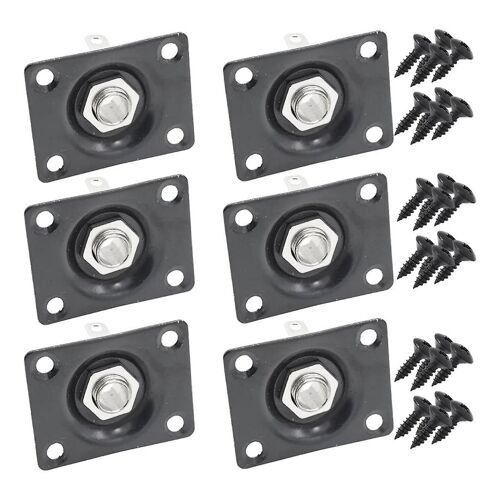 Prise D'entrée De Guitare Carrée 6pcs, Plaque De Sortie De Guitare, Prise Jack De Guitare Basse, Accessoires De Partie De Guitare Électrique Noir