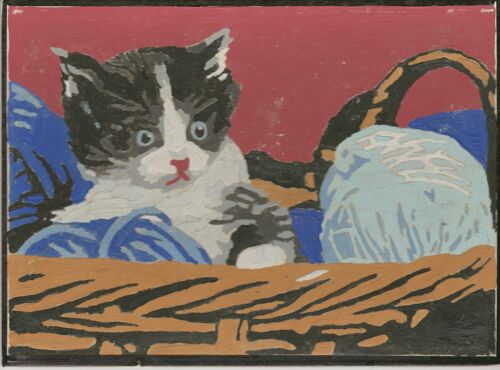 Chaton Dans Pelotes De Laine