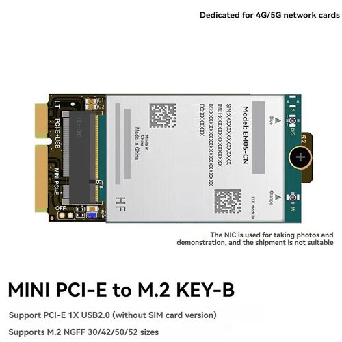 Carte adaptateur Emplacement d'extension MPCIE vers KEY-B Carte adaptateur MINIPCI-E vers M.2 NGFF Carte adaptateur WIFI vers carte adaptateur M A