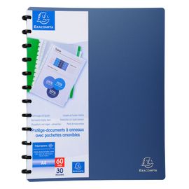 Exacompta Prot. Doc. Amovible Pp 60 V. Bleu Metal.