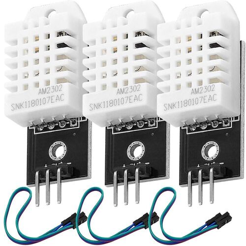 Pack de 3 pour DHT22 pour module de capteur de température et d'humidité avec câble pour et y compris EBook