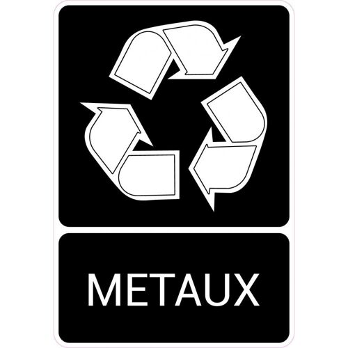 Recyclage Métaux Tri Sélectif Logo Information Indication Environnement Autocollant Sticker Logo346 - 12 Cm