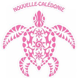 Tortue Maori Soleil Nouvelle-Calédonie Mer Voiture Autocollant Sticker Logo357 - 8 Cm - Rose