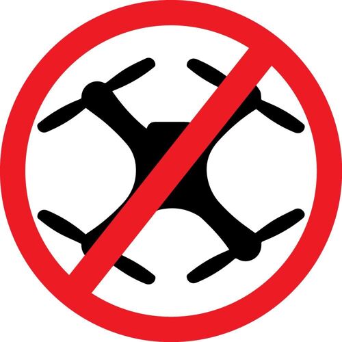Interdiction Pas De Drône, Interdiction De Faire Voler Un Drône Autocollant Sticker Adhésif Logo87 - 4 Cm