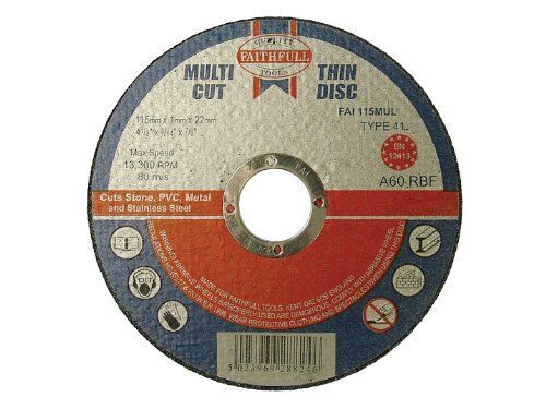 Faithfull Meule à tronçonner 115 x 1 x 22 mm Pack de 10 (Import Grande Bretagne)