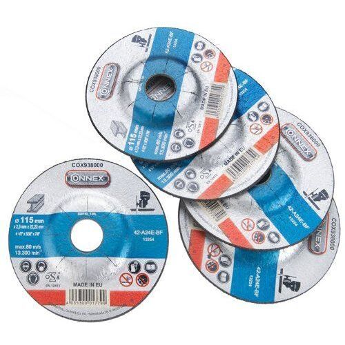 Connex COX938005 5 Disques à tronçonner métal Diamètre 115 mm Largeur 2,5 mm