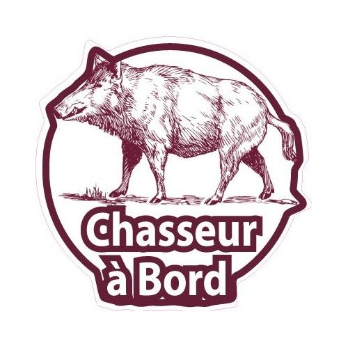 Chasseur À Bord Sanglier Logo 23 Autocollant Adhésif Sticker - 12 Cm
