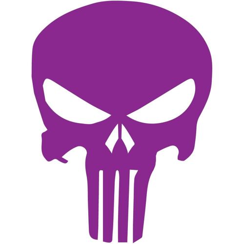 Punisher Tête De Mort Pour Casque 6851 Autocollant Adhésif Sticker - Violet - 12 Cm