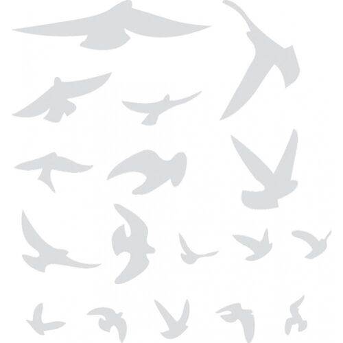 17 Autocollants Oiseaux Anti-Collision Vitre Impact Oiseau Fenêtre Accesoirenuméro Logo 4455 Autocollant Sticker - Gris