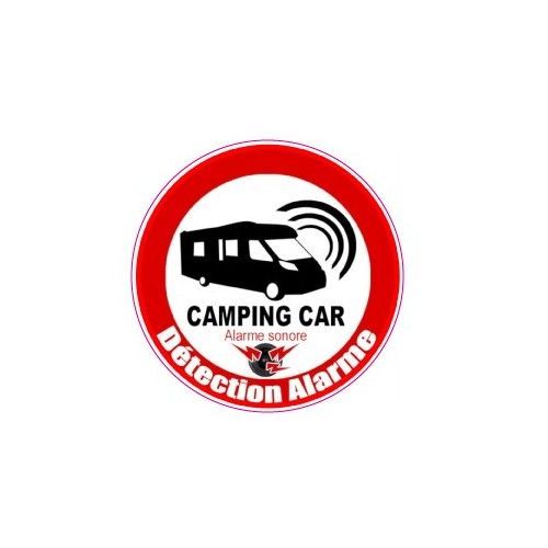 Alarme Camping Car Logo 28 Détection Alarme Sonore Autocollant Adhésif Sticker - 8 Cm
