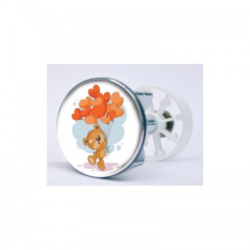 Stickers Ours En Peluche Autocollant Bonde Lavabo Évier Bouchon - 6,2 Cm