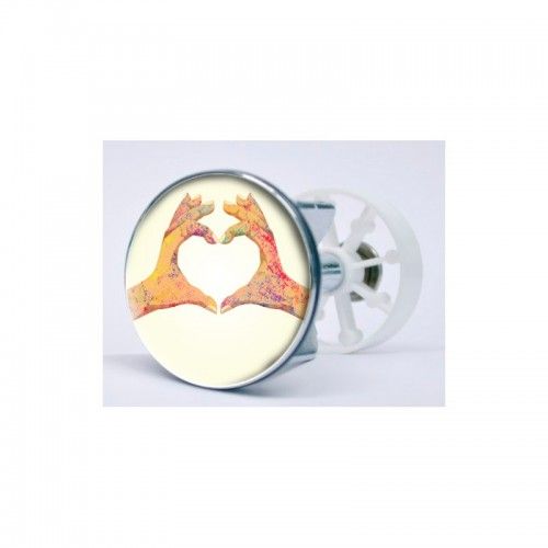 Stickers Amour5 Autocollant Bonde Lavabo Évier Bouchon - 4 Cm