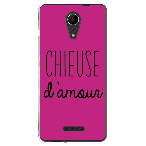 Coque Souple Pour Wiko Tommy 2 Avec Impression Motifs Chieuse D'amour Fushia