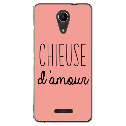 Coque Souple Pour Wiko Tommy 2 Avec Impression Motifs Chieuse D'amour Rose