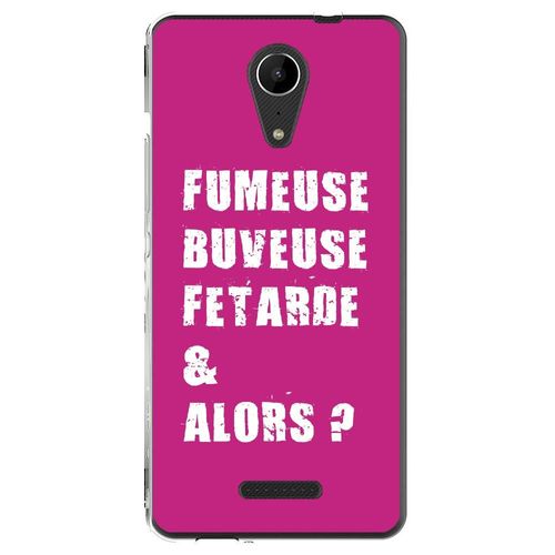 Coque Souple Pour Wiko Tommy 2 Avec Impression Motifs Fumeuse Et Alors Fushia