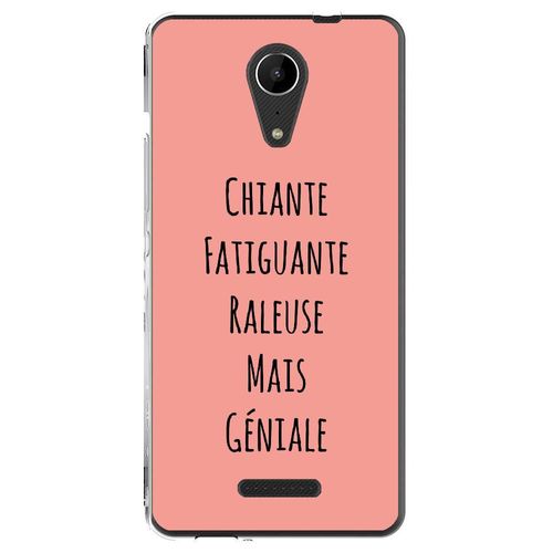 Coque Souple Pour Wiko Tommy 2 Avec Impression Motifs Chiante Mais Géniale Rose
