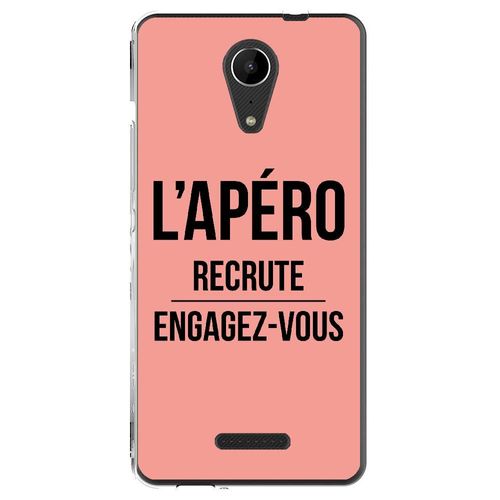 Coque Souple Pour Wiko Tommy 2 Avec Impression Motifs L'apéro Recrute Rose
