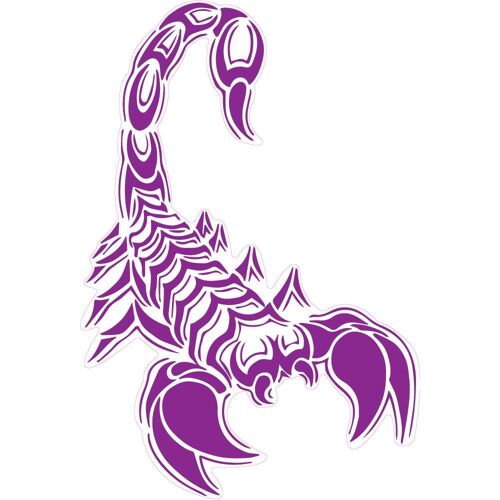 Scorpion Autocollant Sticker Adhésif Logo 2 - Violet - 8 Cm