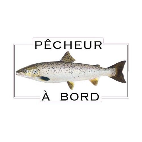 Autocollant Pêcheur À Bord Poisson Image 1-2 Sticker - 4 Cm