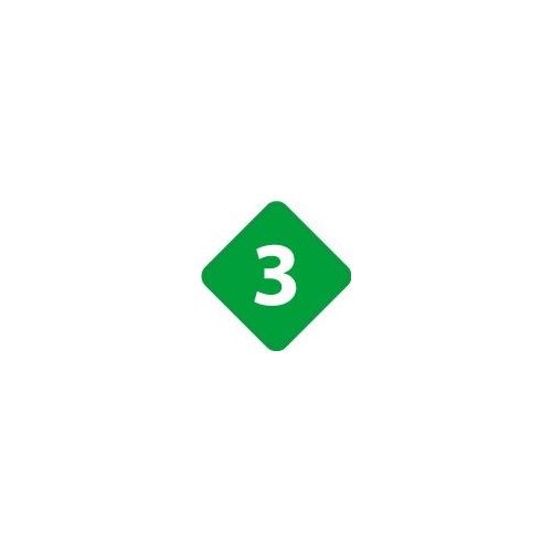 Chiffre 3 Trois - Autocollant Sticker Losange De Couleur Adhésif Ref65 - 8 Cm