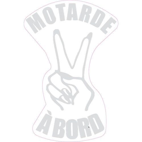 Autocollant Motarde À Bord Main Ongles Moto Sticker Logo 3 - Gris - 12 Cm 