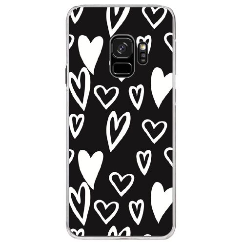 Coque rigide transparente pour Samsung Galaxy S9 avec impression Motifs Love coe