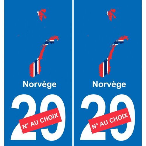 Norvège Carte Drapeau Autocollant Sticker Plaque Immatriculation Auto Voiture Département - Droits