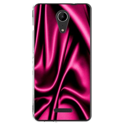 Coque Souple Pour Wiko Tommy 2 Avec Impression Motifs Soie Drapée Rose