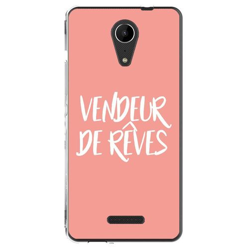Coque Souple Pour Wiko Tommy 2 Avec Impression Motifs Vendeur De Rêves Rose