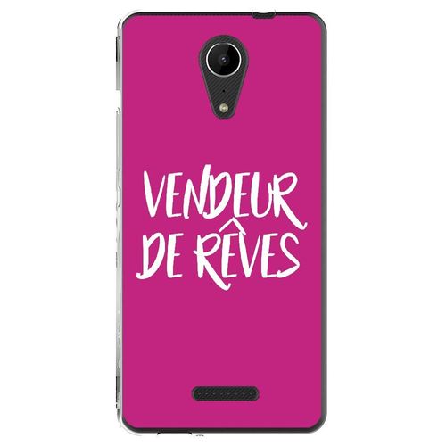Coque Souple Pour Wiko Tommy 2 Avec Impression Motifs Vendeur De Rêves Fushia