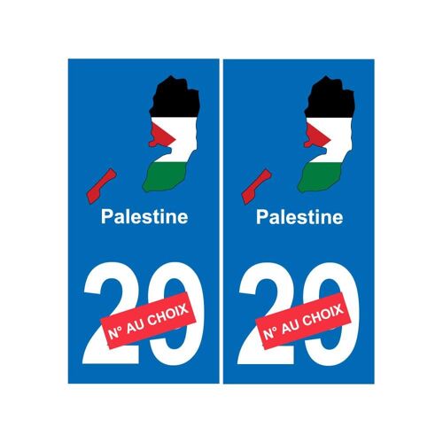 Palestine Carte Drapeau Autocollant Sticker Plaque Immatriculation Auto Voiture Département - Droits