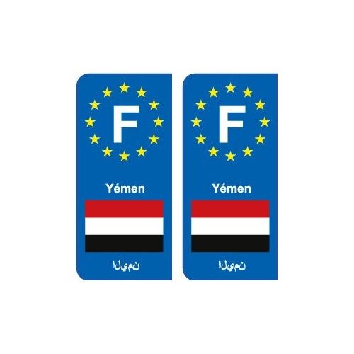 F Europe Yémen Yemen 2 Autocollant Plaque - Arrondis