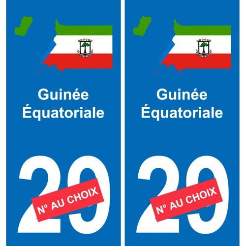 Guinée Équatoriale Carte Drapeau Autocollant Sticker Plaque Immatriculation Auto Voiture Département - Droits