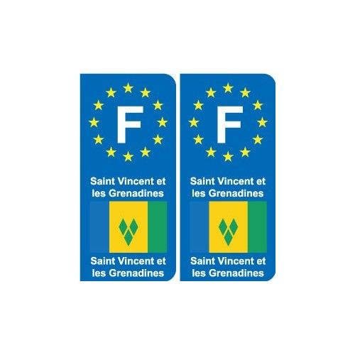 F Europe Saint-Vincent-Et-Les-Grenadines Autocollant Plaque - Droits