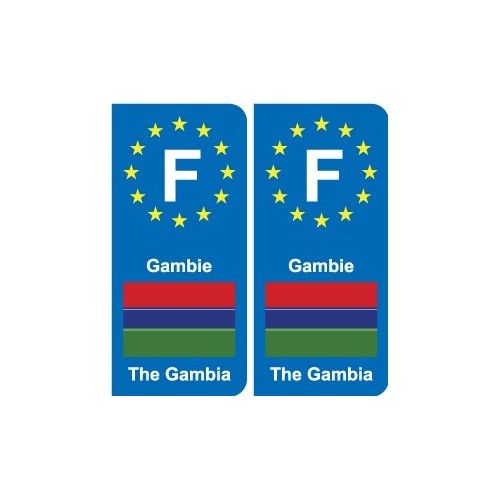 F Europe Gambie Gambia Autocollant Plaque - Droits