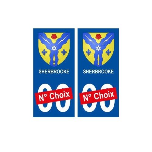 Sherbrooke Ville Sticker Numéro Au Choix Autocollant Blason Canada City - Arrondis