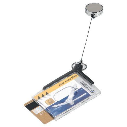 Durable 830858 Boite De 10 Double Porte-Cartes Avec Enrouleur Chromé