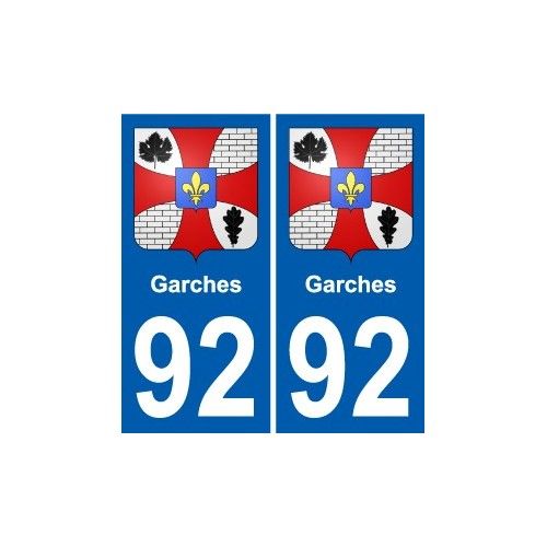 92 Garches Blason Autocollant Plaque Stickers Ville - Droits
