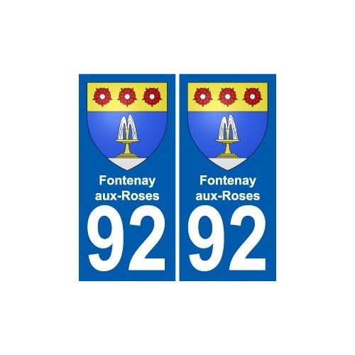 92 Fontenay-Aux-Roses Blason Autocollant Plaque Stickers Ville - Droits