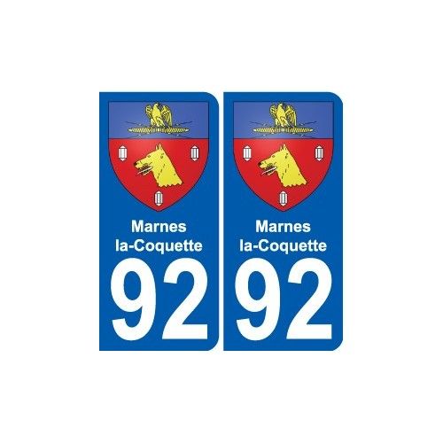 92 Marnes-La-Coquette Blason Autocollant Plaque Stickers Ville - Arrondis